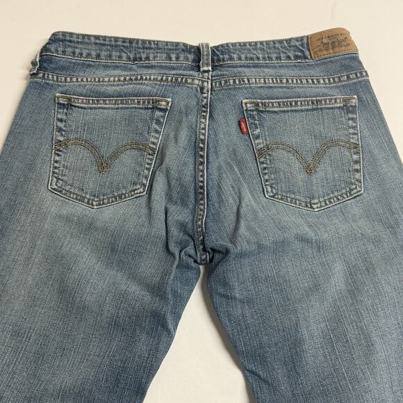 Vintage Levis 545 Women's 10M Low Boot Cut Stretch Blue Medium Wash Denim Jeans - Picture 3 of 16